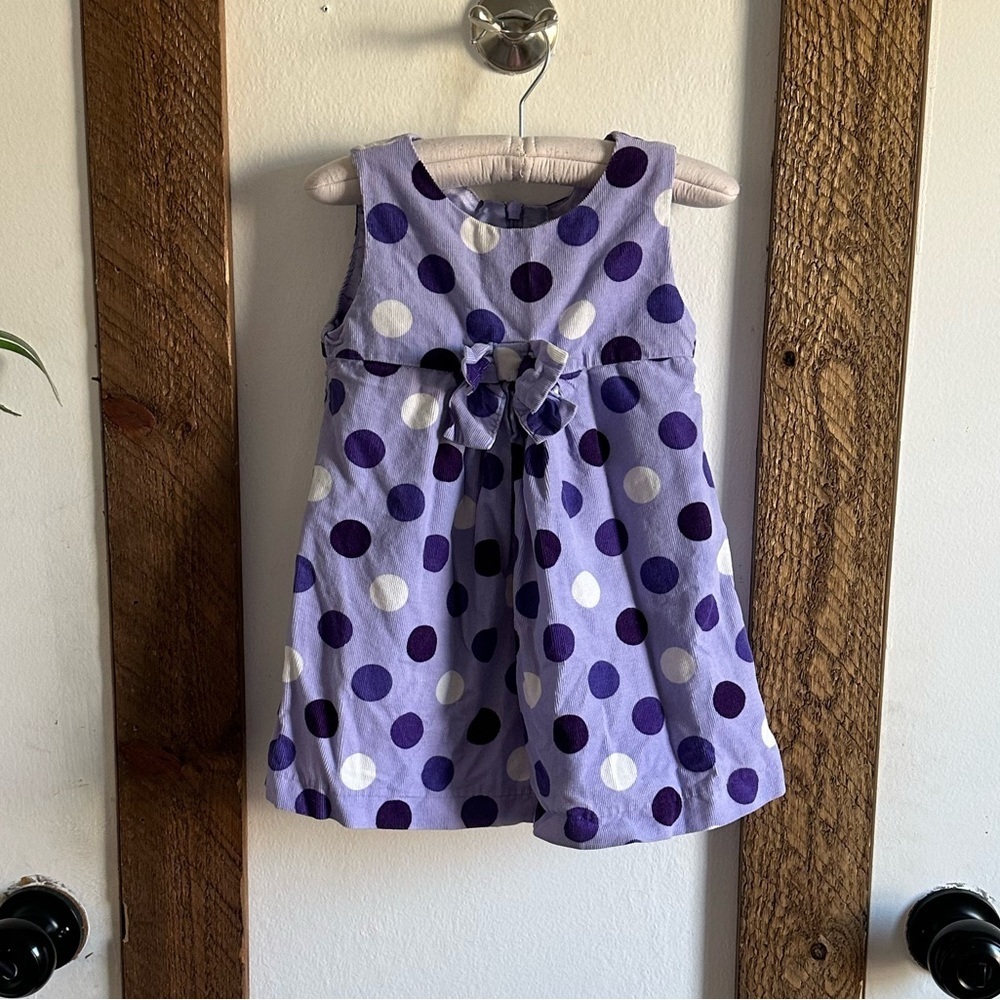 Place Retro Large Polka Dot Corduroy Dress Purple 24 Months Toddler Baby Girl